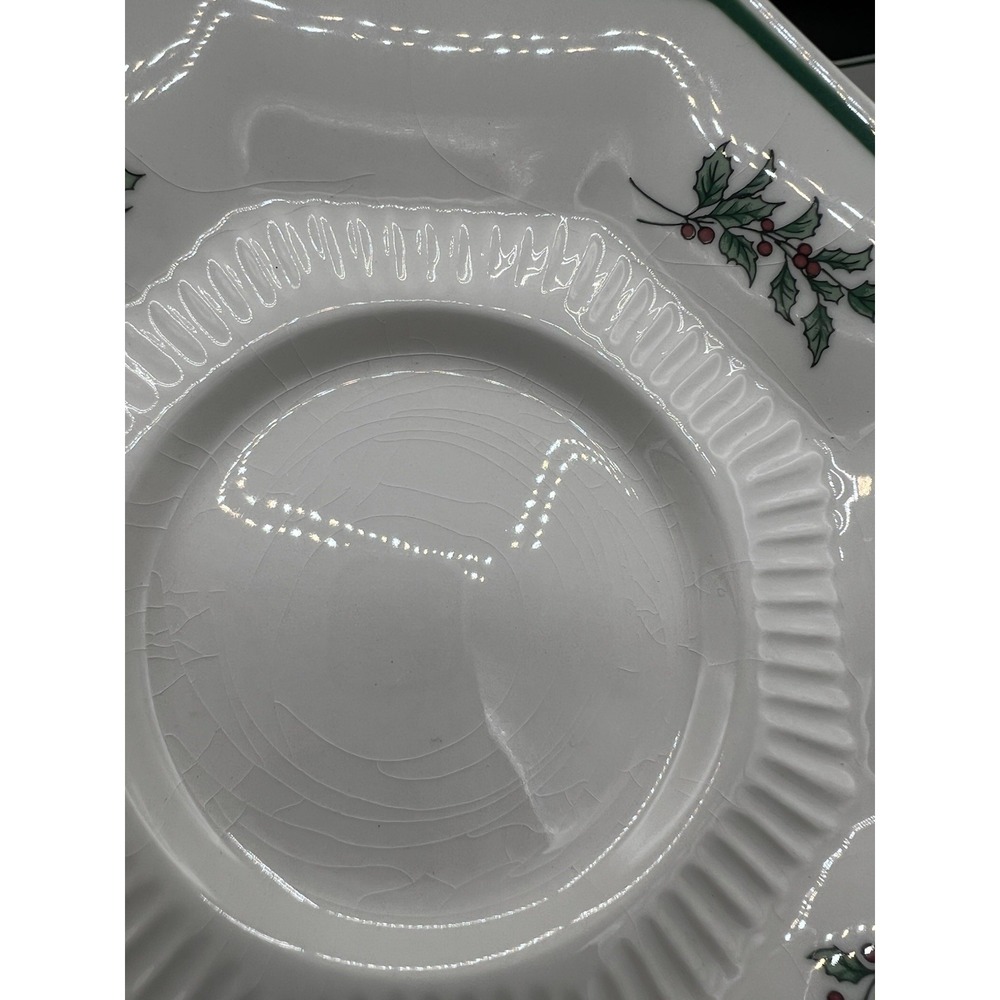 🎄 Nikko Christmastime Coffee Cup & Saucer Set–Holly & Christmas Tree–Vintage☕ - Picture 4 of 8